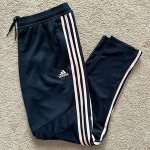 NWT Adidas Women's 3-Stripes Track Training Pants Black/Pink